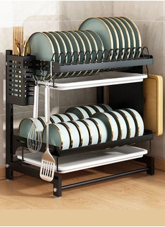 اشتري Stainless Steel Kitchen Dish Rack, Dish Drainer for Plates, Bowls, Cups, Cutting Boards, Utensils & Knife, Heavy Duty Rust-Resistant Plate Rack with Removable Trays, Space Saving Cutlery Drying Rack في الامارات