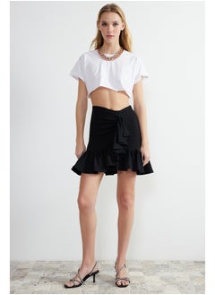 Buy Black Ruffle Mini Skirt TPRSS24ET00006 in Egypt