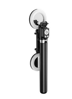 Buy Selfie Stick With Light Tripod and 2 Mirrors 3 in 1 Portable, Lightweight and Extendable 170cm Length with Wireless Bluetooth Remote Control Compatible With Android and Apple Devices Black Color in Saudi Arabia