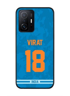 اشتري Rugged Black Edge Case for Xiaomi 11T Pro 5G, Slim fit Soft Case Flexible Rubber Edges Thin Cover - Player Name - Virat Kohli, Jersey Number- 18 في الامارات