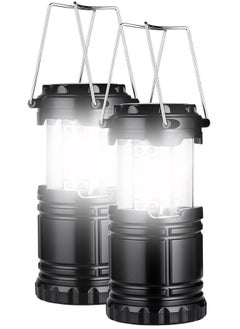 Buy 2 Pack Black Lantern Camping Essentials , Led Flashlight for Power Outages, Battery Operated Lights for Emergency Supplies, Survival Kit and Gear for Hurricane in UAE