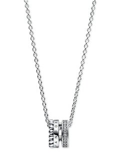 Buy Pandora Signature Sterling Silver Pavé Cubic Zirconia Halo Necklace in UAE