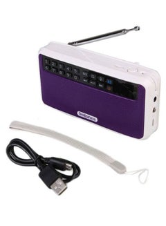 اشتري Digital Bluetooth Wireless Mini FM Radio 113842 Purple/Black في الامارات