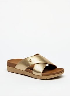 Buy Women's Cross Strap Slip-On Flatform Sandals in UAE