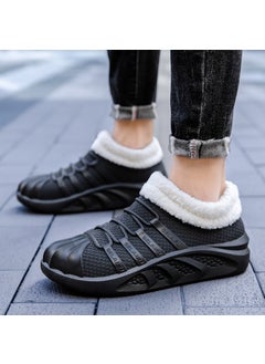 Buy New Mens Sports Rain Shoes Low-Cut Fashion Warm Liner Solid Color WinterBlack [Cotton added]] Black [Cotton added]] in Saudi Arabia