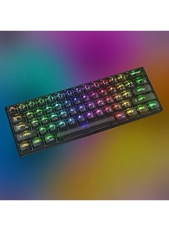 اشتري K617CTB-RGB 60% Wired RGB Gaming Keyboard, 61 Keys Compact Full-Transparent Mechanical Keyboard, BLACK في الامارات