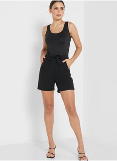 Buy Belt Detail High Waist Shorts in Saudi Arabia