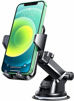 اشتري Car Universal Phone Holder, Upgraded Hands-Free Dashboard Windshield Holder Compatible With All Iphone Se 12 Pro Galaxy S21 Phones في السعودية