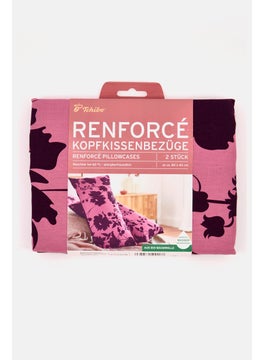 Buy 2 Piece Renforce Pillow Cases 80 L x 40 W cm, Purple/Pink Combo in UAE