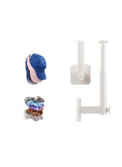 Buy Hat Hooks, Hat Organizer for Baseball Caps, 2Pcs Hat Rack Wall Mount, Adhesive L Shaped Hat Hooks for Wall, No Drilling Hat Hangers, Hat Storage for Closet Bedroom Storage, White in Saudi Arabia