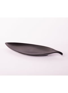 Buy Bright Designs Melamine Matt Leaf Serving Plate 
Set of 2 (L 36cm W 15cm) Black in Egypt