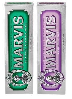 Buy Set Of 2 Marvis jasmine mint toothpaste And Classic Strong Mint Toothpaste 85mL in Saudi Arabia