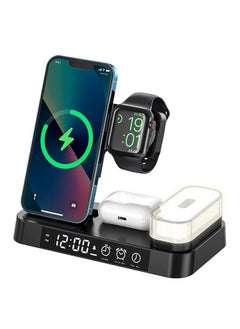 Buy 4 in 1 Foldable Wireless Fast Charger Station,Qi Multi Charging Stand Charger Stand, Fast Charger Stations compatible for Apple iPhone 14/13/12/11/ Ear Buds/iWatch/Samsung/Nothing - Black in UAE