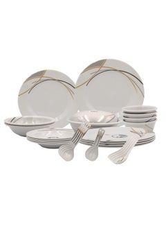 Buy Melrich 18 piece Melamine Dinnerware set Dinner Soup salad plates bowls spoons serving plates Durable and Long lasting for kitchen Dishwasher safe in UAE