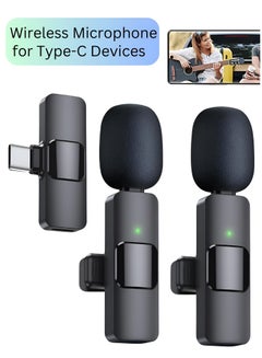 Buy Wireless Lavalier Microphone Clip on Microphone for Android Computer Cordless Omnidirectional Condenser Recording Mic with USB C Interface for Interview Video Podcast Vlog YouTube in UAE