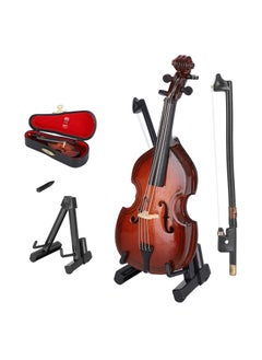 Buy Mini Violin Model Wooden Bass Miniature Musical Instrument Decoration Small Collectible Double Bass Replica Home Decoration Tree Replica Gift Ornament 14cm in Saudi Arabia