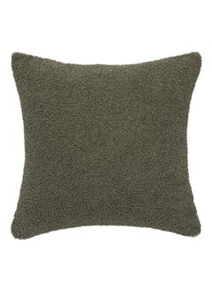 Buy Jaiko Curled Faux Fur Cushion Khaki and Ivory 40 x 40 cm 196239K in Saudi Arabia