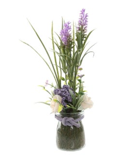 اشتري Lavender Artificial Flowers Garden in Glass Vase في الامارات