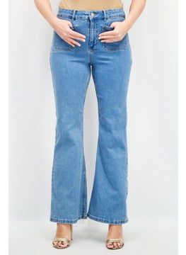 اشتري Women Bootcut Hight Waist Stretchable Denim, Blue في الامارات