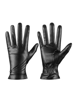 Buy Winter Leather Gloves for Women, Warm Touchscreen Driving Coral velvet lining Gloves in UAE