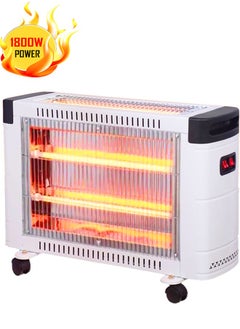 Buy 1800W Rectangular Electric Heater with 3 Burners Portable Quartz Electric Heater with Temperature Control Switch in Saudi Arabia