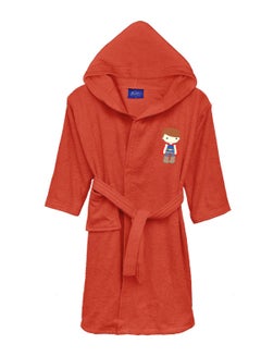 Buy Children's Bathrobe. Banotex 100% Cotton  Super Soft and Fast Water Absorption Hooded Bathrobe for Girls and Boys, Stylish Design and Attractive Graphics SIZE 10 YEARS in UAE