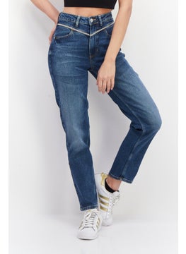 اشتري Women Tapered Fit Wash Stretchable Denim, Blue في الامارات