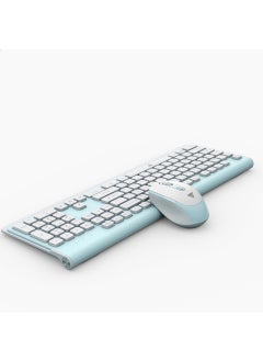 Buy Wireless 2.4G Ultra-thin Keyboard  Mouse Combo Fresh green in Saudi Arabia