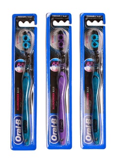 Buy Oral-B Surrounding Black Toothbrush, Medium Manual Toothbrush, 3 Piece Multicolour in Egypt