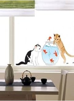 Buy Decorative kids room sticker - Cat and fishes (60x120cm) in Egypt