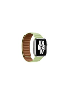 اشتري Magnetic Compatible with Apple Watch 45mm 44mm 42mm  Sport Adjustable Leather Strap with Magnetic Closure System for iWatch Series 8/7/SE/6/5/4/3/2/1 (Light Green) في مصر