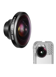 اشتري HD 8mm Fisheye Lens for 17mm Thread Backplate 220 Degree Wide Angle Compatible with SmallRig iPhone and Samsung Cases في السعودية