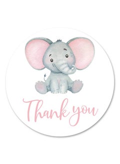 Buy Pink Elephant Thank You Stickers 40 2 Inch Girl Baby Shower Or Birthday Favor Labels in Saudi Arabia