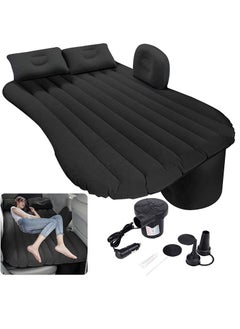 Buy Car Air Mattress, Removable Black Backseat Air Bed with Air-Pump, Portable Car Travel Bed with Pillows in Saudi Arabia