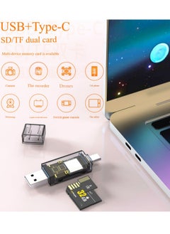 Buy SD Card Reader USB3.0, USB C OTG Dual Slot Memory Card Adapter Compatible, High Speed TF 3-in-1 Memory Card Reader with Type-C OTG Port for Computer and Mobile Phone, Mini Portable Card Reader. in Saudi Arabia