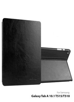 Buy Leather Flip Case Cover For Samsung Galaxy Tab A 10.1 T515/T510 Black in Saudi Arabia