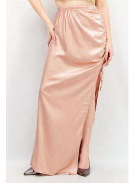 Buy Women Plain  Maxi Skirt, Pink in UAE