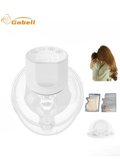 Buy High Quality All-In-One Wearable Breast Pump Hands Free -White With 30 Pieces Milk Storage Bags in Saudi Arabia