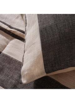 اشتري Sanctuary Linen Farmhouse Stripe 3-Piece Queen Comforter Set 200X240Cm - Anthracite في الامارات