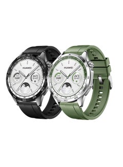 Buy 2 PCS Replacement  Strap Silicone Band for Huawei Watch GT4  46mm(Black/Green) in UAE