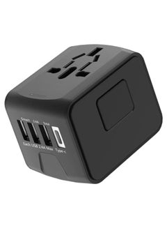 Buy Universal Travel Adapter, All in One International Power Adapter with High Speed 3 USB and Type C Travel Charger, US, UK, EU, AU. in UAE