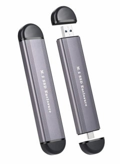 اشتري M.2 SSD Enclosure Adapter, NVME/SATA Dual Protocol Adapter Case with USB C 3.1/3.2 Gen 2 and USB A في الامارات