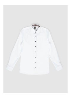 اشتري Collared Neck Long Sleeve Plain/Basic Shirt في مصر