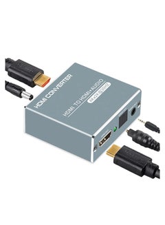 Buy HDMI Audio Extractor Converter, HDMI to HDMI 3.5mm Audio Adapter Converter, Support 4K@30Hz, 1080P,3D, with Power Adapter, 4K@30Hz HDMI Audio Extractor Splitter Converter (UK Regulatory) in Saudi Arabia