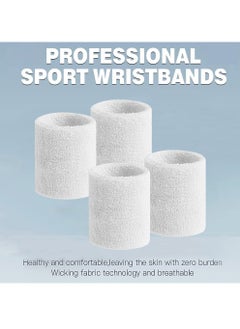 Buy Sports Workout Wrist Band Absorbent Sweatbands 2 Pairs in UAE