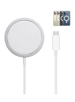 Buy Magnet Charger for iPhone White with a Additional iPhone 13 Pro Max Case in Saudi Arabia