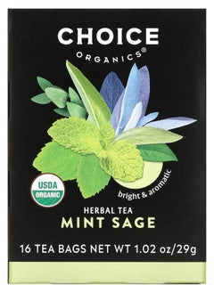 اشتري Herbal Tea Mint Sage Caffeine Free 16 Tea Bags 1.02 oz (29 g) في الامارات