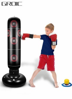 Buy Inflatable Punching Bag For Kids, 63 Inch Inflatable Kids Punching Bag with Stand  for Bounce-Back Bop Bag for Play, Boxing, Karate, Inflatable Toy Punching Bag Practice Kickboxing in UAE