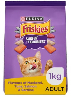 Buy FRISKIES Adult Surfin' Favourites Dry Cat Food 1kg in Saudi Arabia