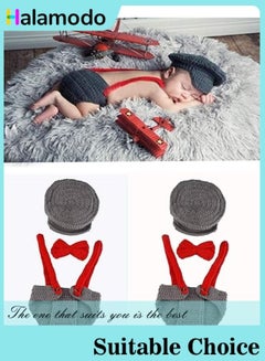 Buy 3-Piece Handmade Crochet Knitted Baby Props Outfit Set in Saudi Arabia